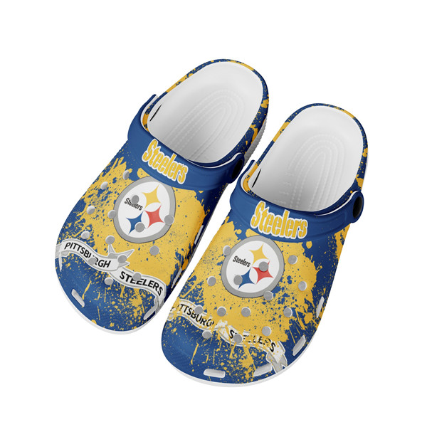Men's Pittsburgh Steelers Bayaband Clog Shoes 004 Men's Pittsburgh Steelers Bayaband Clog Shoes 004